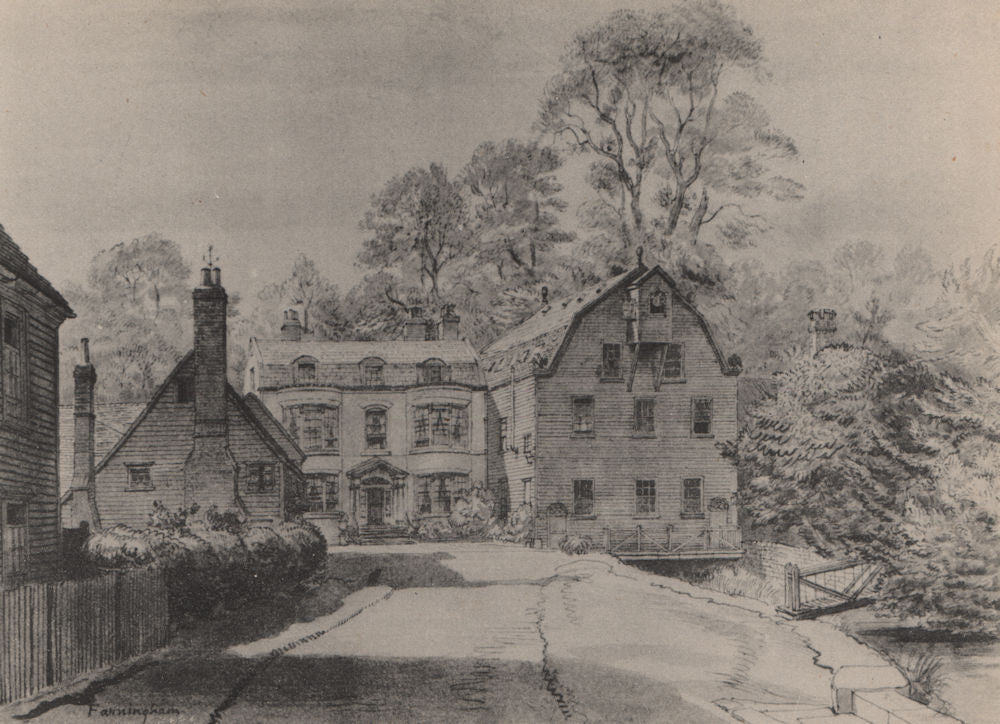 FARNINGHAM. The Mill House, by Randolph Schwabe. Kent 1947 old vintage print